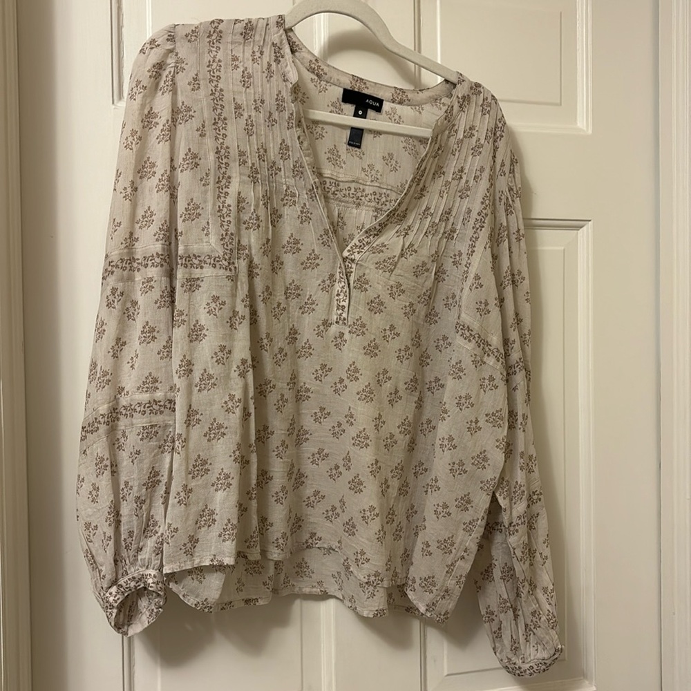 Aqua peasant blouse, size M